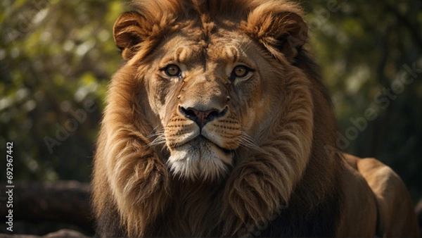 Fototapeta The King of the Jungle: A Close-up of a Majestic Lion