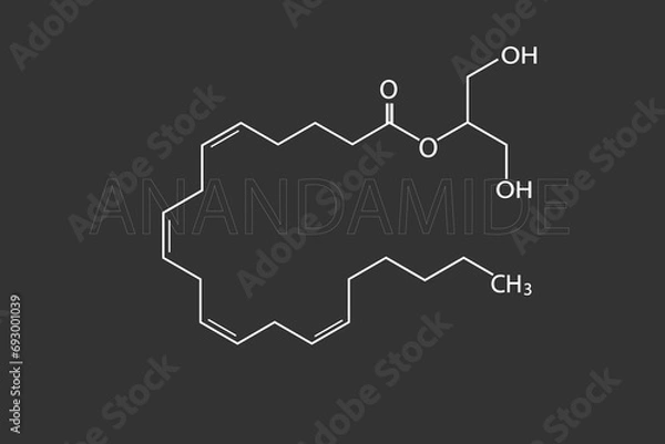 Fototapeta Anandamide molecular skeletal chemical formula