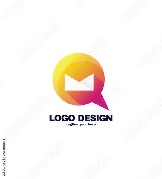 Obraz Modern message type or mail logo design