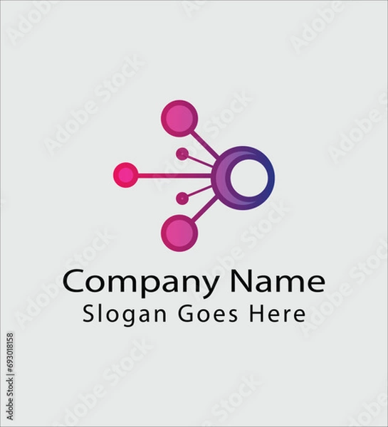 Obraz Modern science type logo design