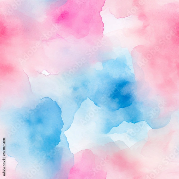 Fototapeta Texture Blue And Pink Watercolor Tile Seamless Fill Created Using Artificial Intelligence