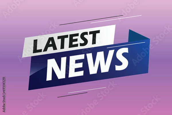 Obraz Latest news word concept vector illustration with blue lines modern futuristic 3d style for landing page template ui web mobile app poster banner flyer background gift card coupon label wallpaper	