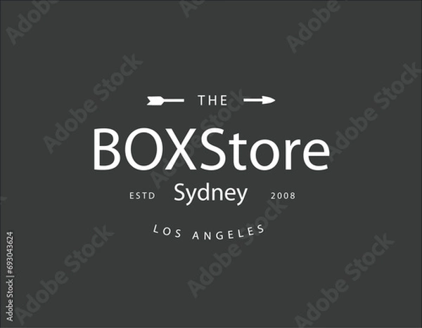 Fototapeta Box Store Vintage Logo Design
