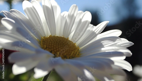 Fototapeta Vibrant chamomile blossom in green meadow, beauty in nature growth generated by AI