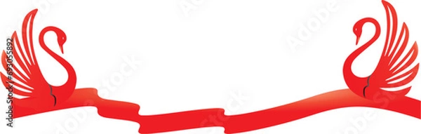 Fototapeta red ribbon on a white background