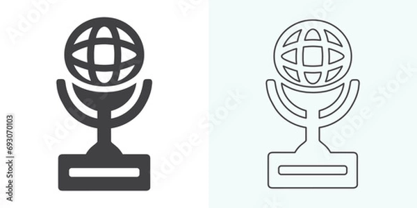 Fototapeta Winner trophy icon vector, symbol of victory event. trophy icon in trendy flat style. Trophy Icon. Professional, pixel-perfect icons optimized for both large and small resolutions.