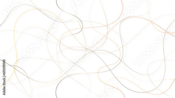 Fototapeta Colorful random pattern line stroke on a transparent background. Decorative pattern with tangled curved lines. Random chaotic lines abstract geometric pattern vector background.