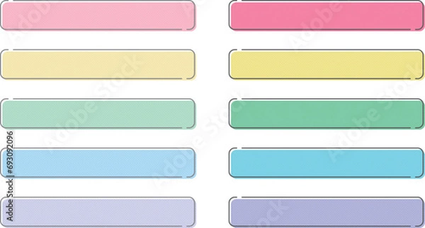 Obraz 版ズレの角丸テロップフレーム10種セット_パステルカラー