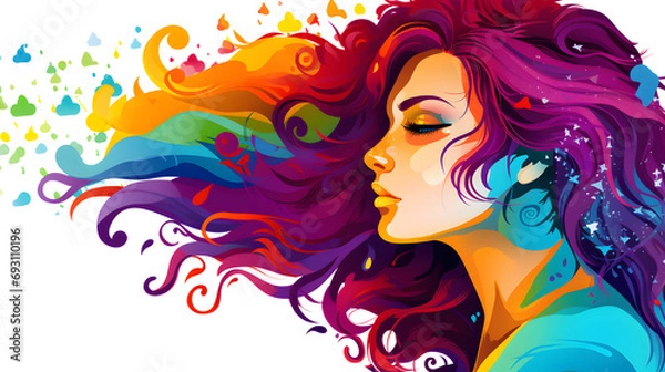 Obraz lgbtq face vector art on white background