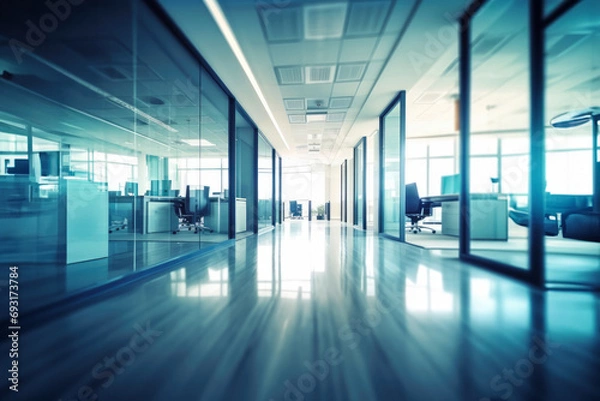 Fototapeta office open space interior. Business conference company background.Blurred background