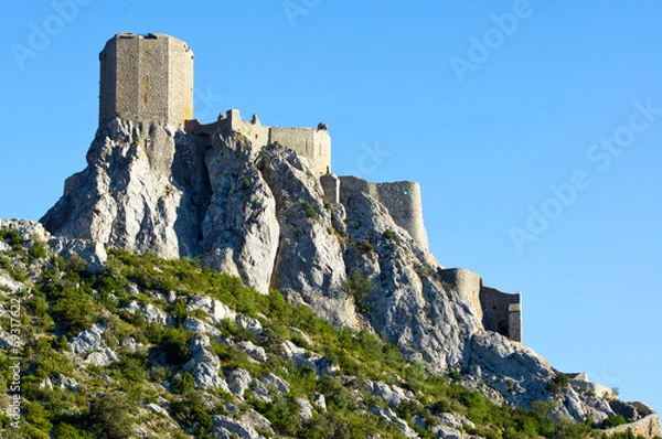 Obraz Sunrise at Queribus Cathar Castle