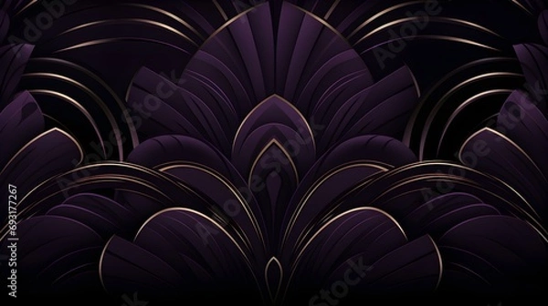 Obraz Glamorous Dark Purple Art Deco Pattern Background