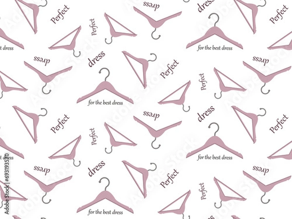 Fototapeta Repeating pattern of cute pink hangers. Packing gifts and purchases. Cover of notebooks. Fashion & Style