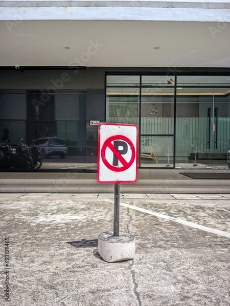 Obraz no parking red sign