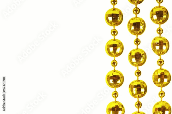 Fototapeta Background made of a brilliant celebratory beads of golden color