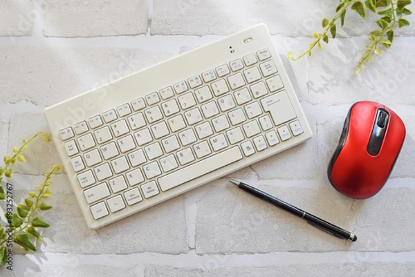 Fototapeta ビジネスイメージ・キーボード・マウス・ボールペン
