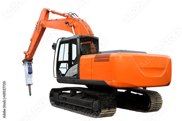 Obraz The modern orange tractor