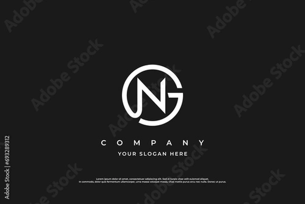 Obraz Initial Letter NG Logo or GN Logo Design