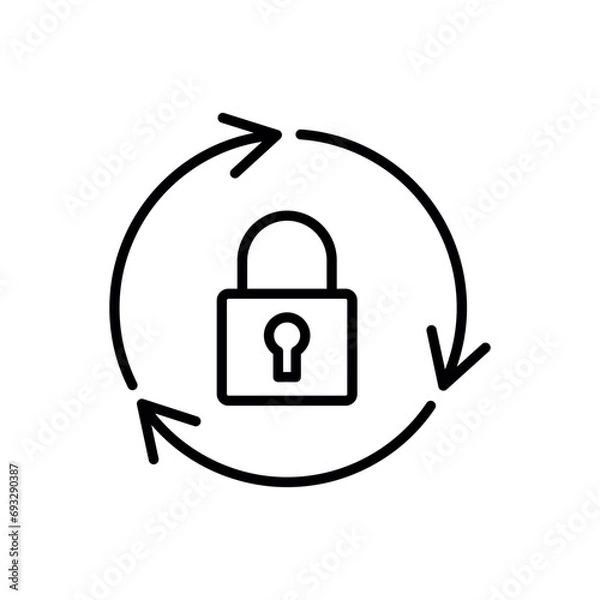 Fototapeta Reset password icon vector illustration. Padlock on isolated background. Change password sign concept.