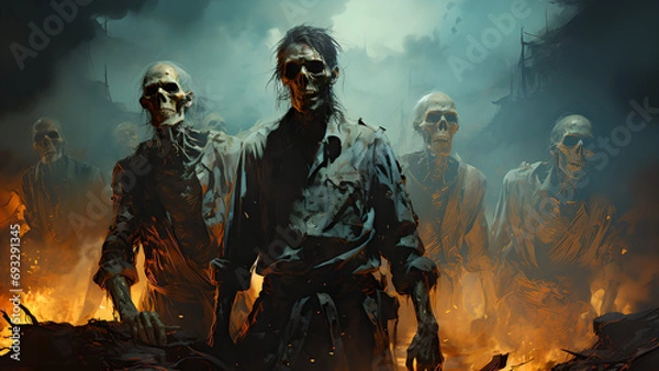 Fototapeta "Image of ghosts, graphic representation of the realm of the dead."




