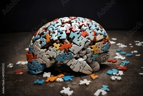 Obraz Brain puzzle with missing pieces
