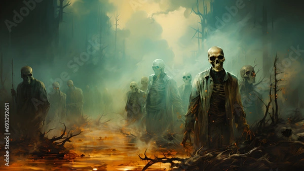 Fototapeta "Image of ghosts, graphic representation of the realm of the dead."




