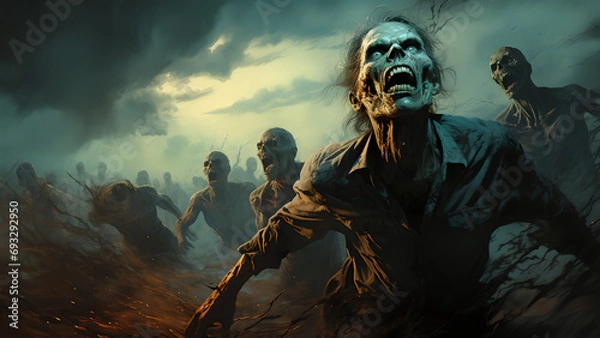 Fototapeta "Image of ghosts, graphic representation of the realm of the dead."




