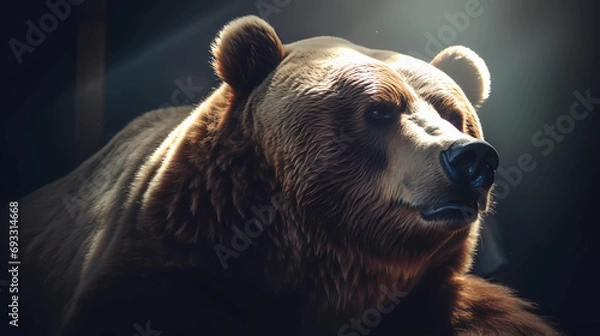 Obraz Brown bear portrait. Vector Illustration