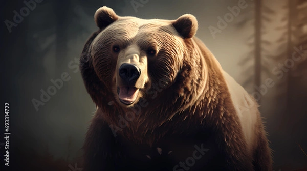 Obraz Cute bear portrait. Vector Illustration
