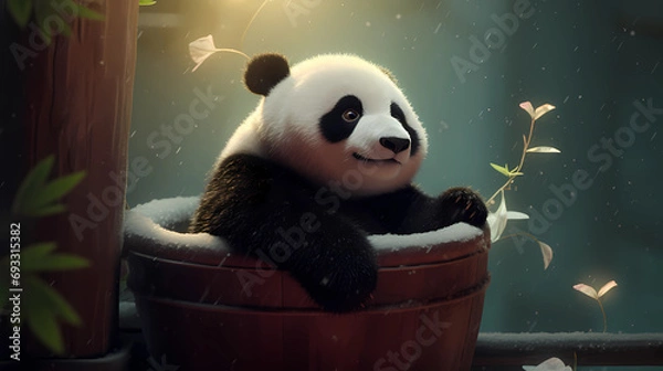 Obraz  Cute panda. Vector Illustration