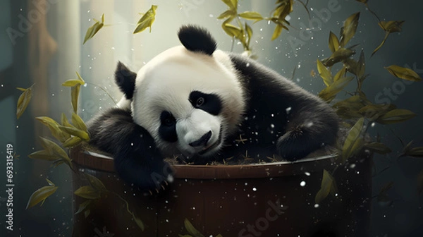 Obraz Sleepy panda. Vector Illustration