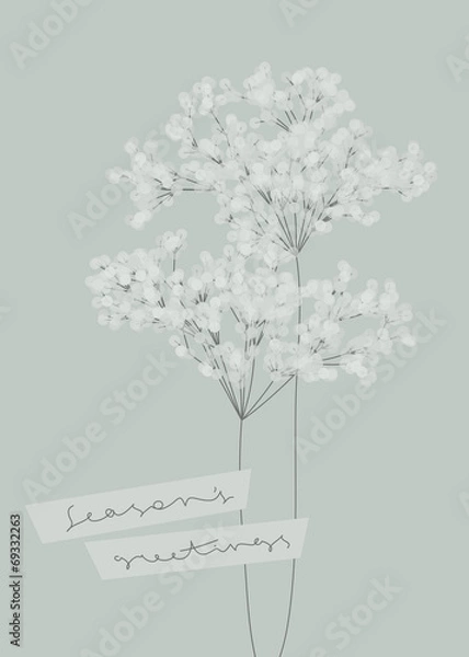 Obraz Snowy branches. Season's greetings. Vector design