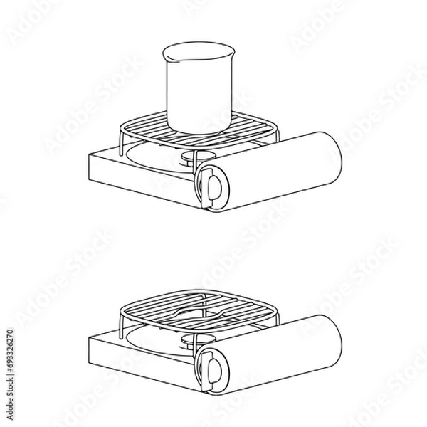 Obraz 理科実験用コンロの線画