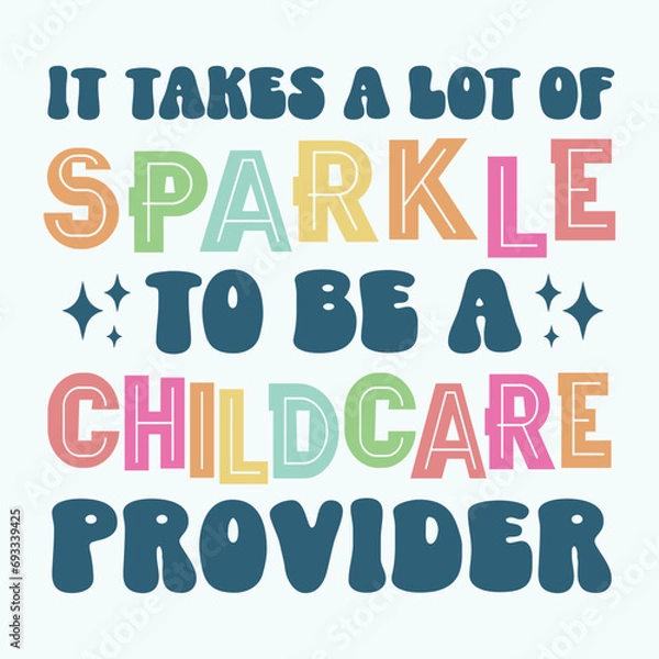 Fototapeta Childcare retro sublimation design illustration