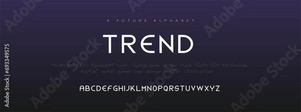 Fototapeta Trend Abstract Quality font alphabet. Minimal modern urban fonts for logo, brand etc. Typography typeface with small and capital alphabet and number. vector illustration