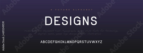 Fototapeta Designs Abstract Quality font alphabet. Minimal modern urban fonts for logo, brand etc. Typography typeface with small and capital alphabet and number. vector illustration