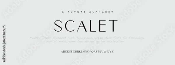 Fototapeta Abstract Fashion font alphabet. Typography typeface uppercase lowercase and number. vector illustration