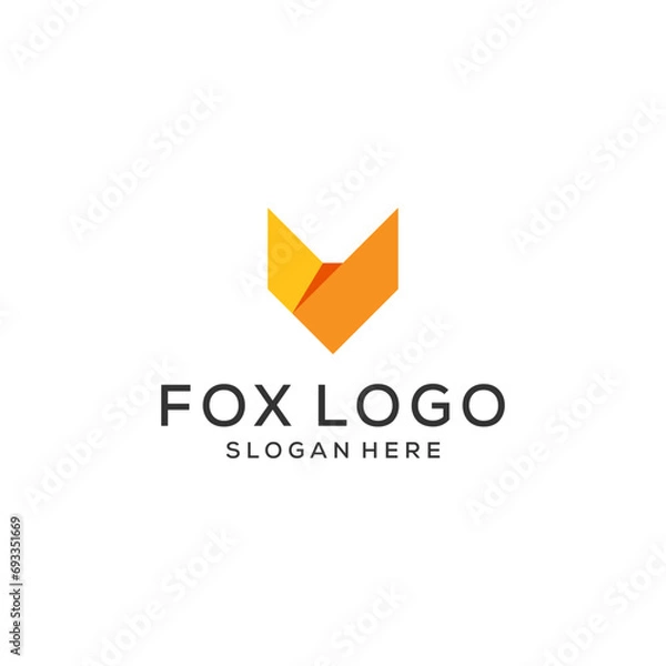 Obraz unique fox design, fox illustration, logo, vector