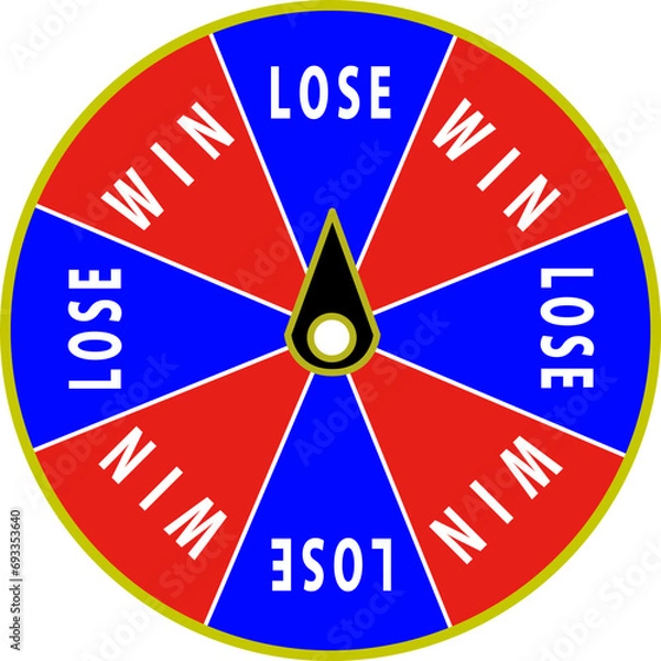 Obraz 【英語版】ダーツでルーレットの当たりハズレを狙うくじのイラスト【ハズレ版】