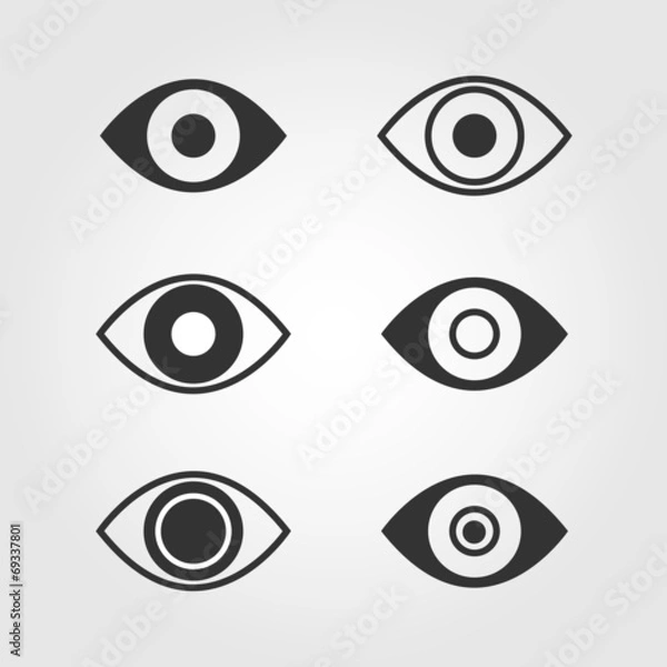 Obraz Eye icons set, flat design