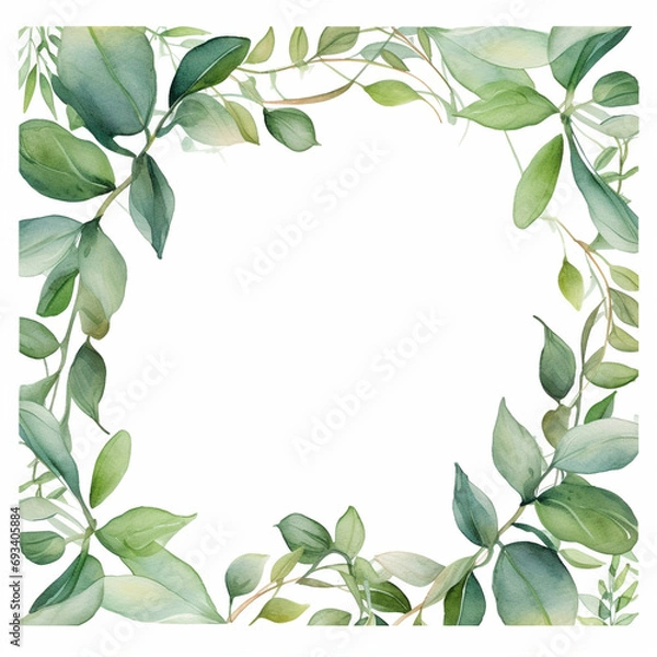 Obraz green leaves border