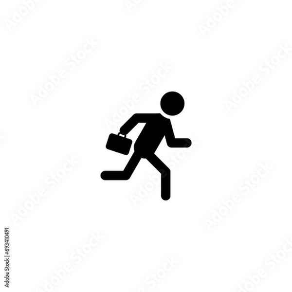 Fototapeta Businessman Running icon.  Linear style businessman run icon. 