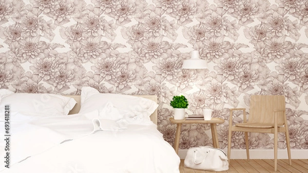 Fototapeta bedroom design for property development - 3D Rendering