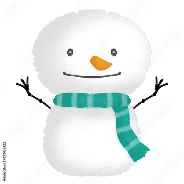 Obraz snowman with a broom