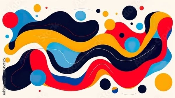 Obraz wavy line curve linear wave free form Abstract line art waves contour doodle scribble curve lines style background
