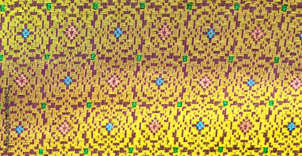 Obraz Silk fabric pattern is a kind of Thai woven fabric hand craft.