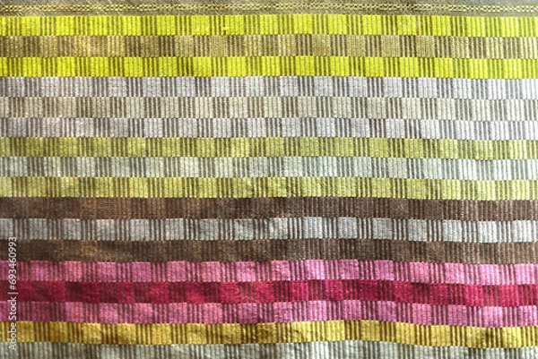 Obraz Silk fabric pattern is a kind of Thai woven fabric hand craft.