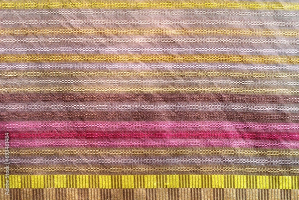 Obraz Silk fabric pattern is a kind of Thai woven fabric hand craft.