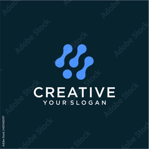Fototapeta m logo design with technology