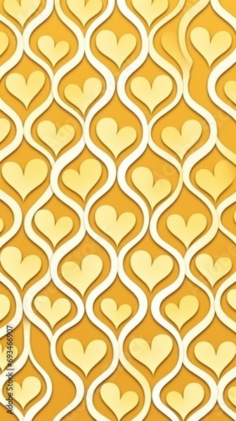 Fototapeta vertical background with empty space for text with creative hearts color: yellow, peach, soft. concept: valentine's day, card, holiday, love, relationship